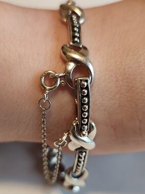 925 Sterling Silver XOXO Link Bracelet 7 1/2"